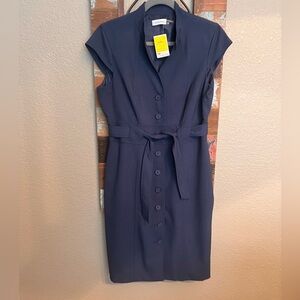 Calvin Klein Navy Sheath Dress NWT